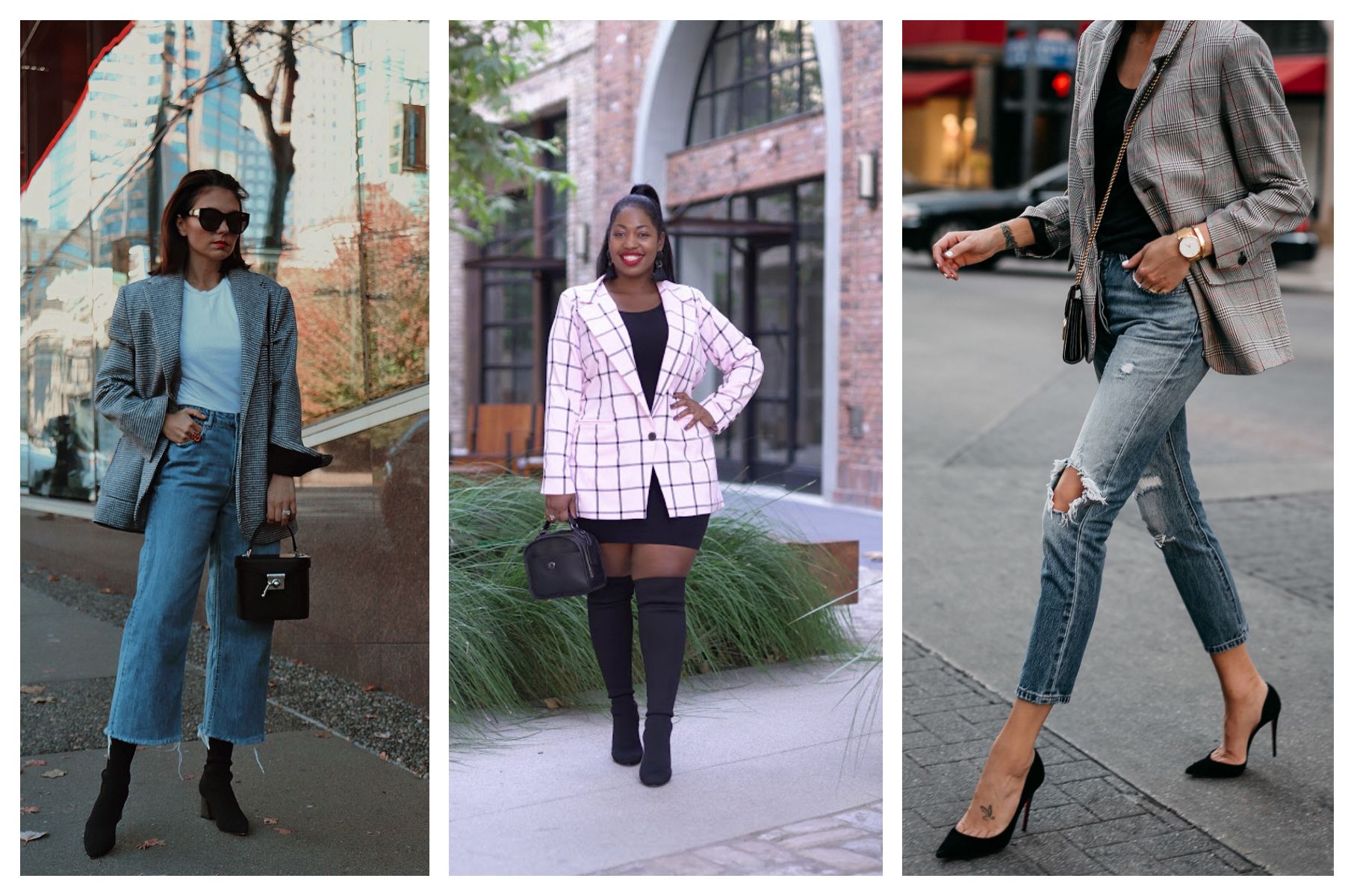 4 ways to style a checked blazer