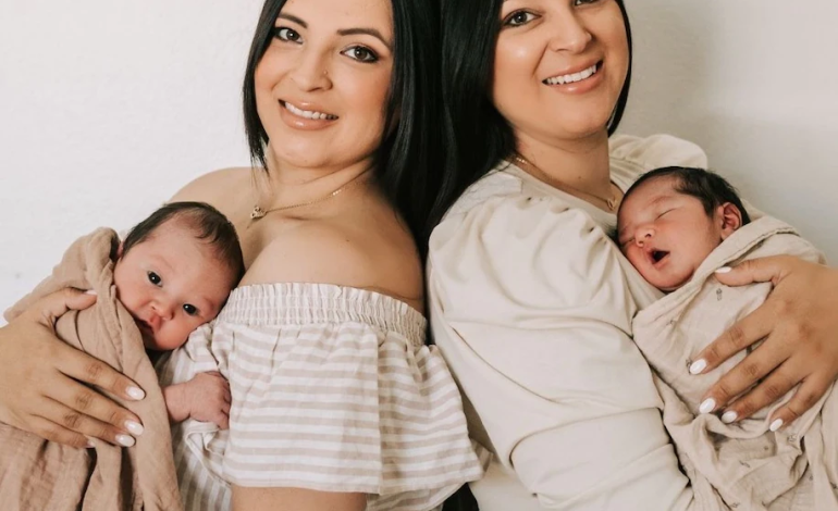 Identical twins give birth to baby boys on the same day