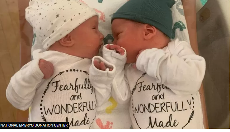 Oregon couple welcome twins from embryos frozen for 30 years